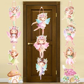 Fairy Party Decorations Fairy Party Welcome Door Sign Fairy Birthday Banner Fairy Garden Party Decorations Fairies Cutout for Floral Fairy First Baby Shower Supplies