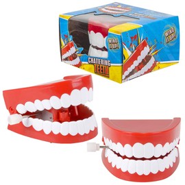 ArtCreativity Chattering Teeth Wind Up Toy, Set of 6, Windup Chomping Toy Mouth, Dental Tooth Party Decorations, Fun Birthday Party Favors for Kids, Dentist Office Toys, Joke Gag Gift