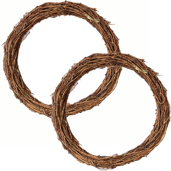 TUAKIMCE Advent Wreath Blank 2 Pieces 30 cm Vine Wreath