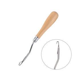 LetCart Latch Hook Tool with Wooden Handle for Carpet Making, 6.2 Inch Crochet Hook Puller with Metal Shank, Ergonomic Craft Tool for Canvas Mats, Chunky Knitting Repair, Handmade