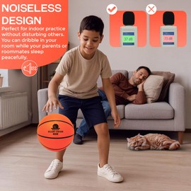 SilentSwish Silent Basketball Size 7 (29.5”) – Quiet Indoor Basketball for Dribbling, Airless PU Foam Ball, High Bounce, Noiseless Training for Apartments, Dorms, Kids, Teens, Adults, Home Gym