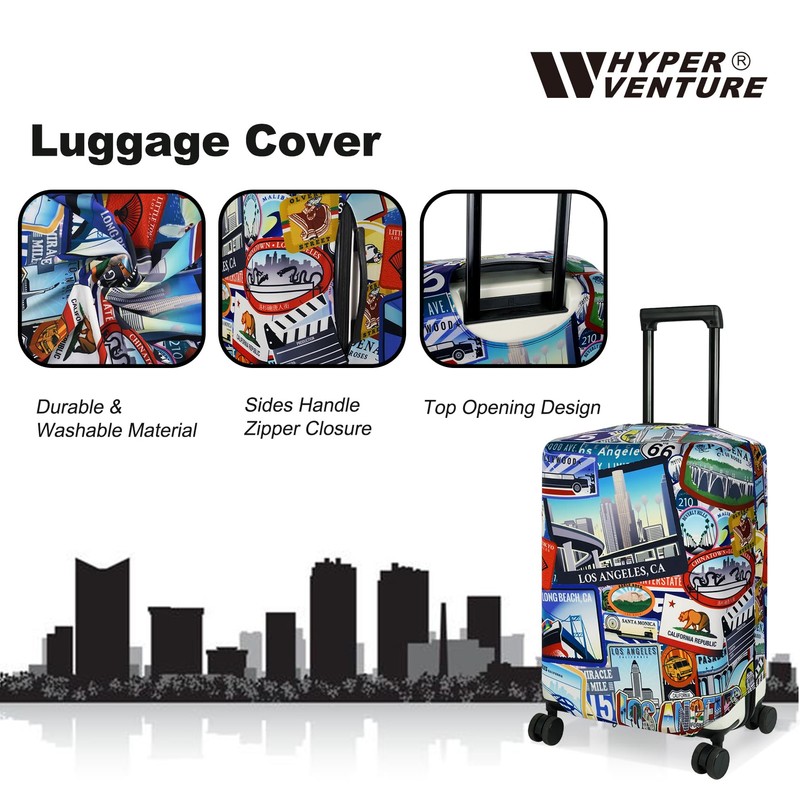 HYPER VENTURE Washable Luggage Cover - Fashion Suitcase Protector Fits