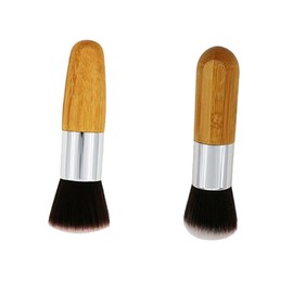 TOVINANNA 2pcs Makeup Brushes Set Foundation Blush Brush Compact Travel Set Soft Dense Applicator Cosmetic Kit Smooth Handle
