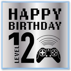Design By Violet Gamer Level Up 12 Today Birthday Greeting Card Age 12 Happy Birthday Card For Boy Girl Thoughtful Present Blank Inside With Stylish Gamer Design 15cm x 15cm