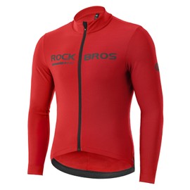 ROCKBROS Winter Cycling Jacket for Men Thermal Fleece Bike Jackets Windproof Cold Weather Running Jacket Breathable