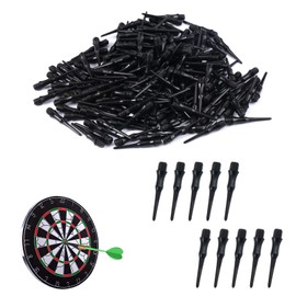 Pack of 200 Dart Tips, Plastic, Black, 2BA Thread Dart Tips, Soft, Plastic Dart Tips, Replacement Tips, Target Darts, Not Easy to Break and Bend, Soft Darts for Dart Sports Enthusiasts