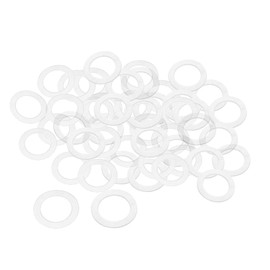 TOP-VIGOR 50Pcs PE Flat Washers 30mm OD 20mm ID 1mm Thickness Sealing Gasket Flange Gasket for Faucet Pipe Water Hose, Clear