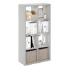 Furinno Cubicle Open Back Decorative Cube Storage Organizer, 8-Cube, Light