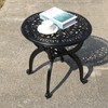 GXOUTAL Cast Aluminum Outdoor Side Table, All Weather Round Small