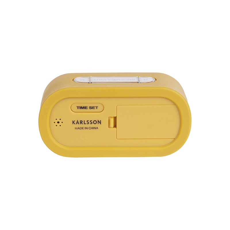 Karlsson KA5753YE LCD Backlit Digital Alarm Clock Gummy Rubberized ABS
