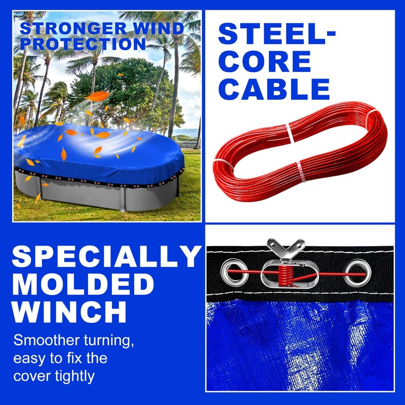 12x21 ft Oval Pool Covers for Above Ground Pools,Heavy Duty