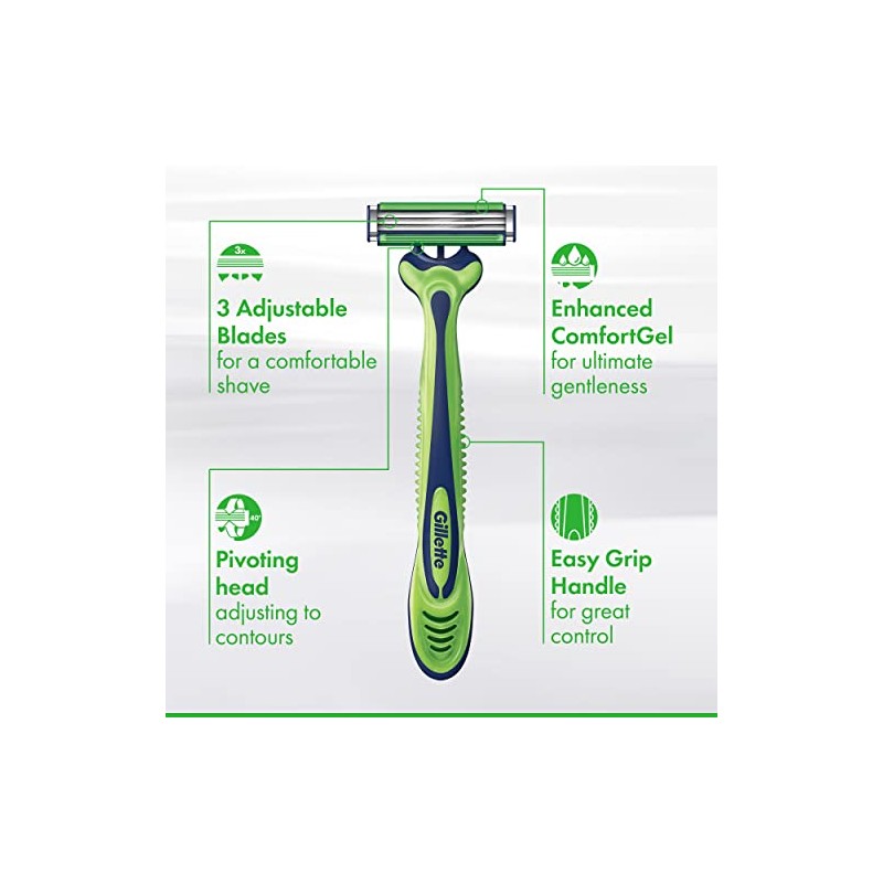 Gillette Sensor3 Sensitive - Maquinilla de afeitar desechable para hombre,