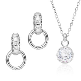 PATIKIL 2 Pcs Bails for Jewelry Making, 13.5mm Pendant Bail Connector Double Bail Clasps for Bracelet Necklace Pendants Dangle Charm DIY Craft, White Gold