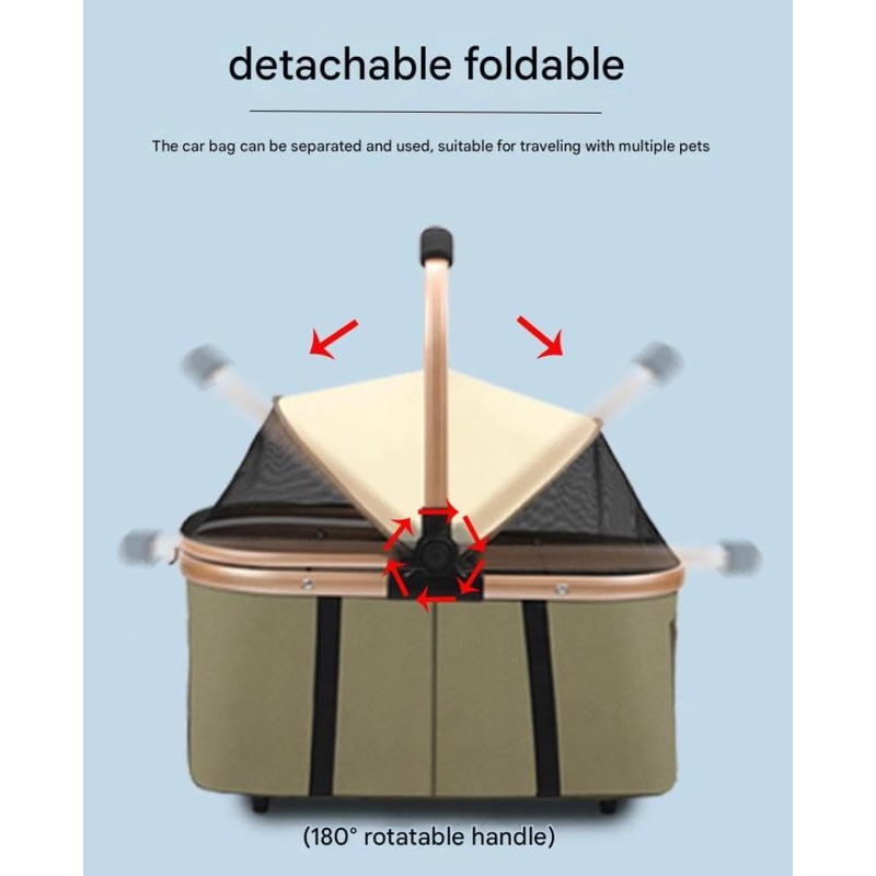 YYW Double Pet Stroller for Small Dogs & Cats -