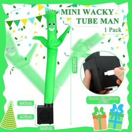 Poen Wacky Waving Inflatable Tube Guy for Kids Gag Gift Mini Inflatable Tube Man with Blower Birthday Desktop Office Pranks Dancing Blow up Man for Party Decor(Smile)