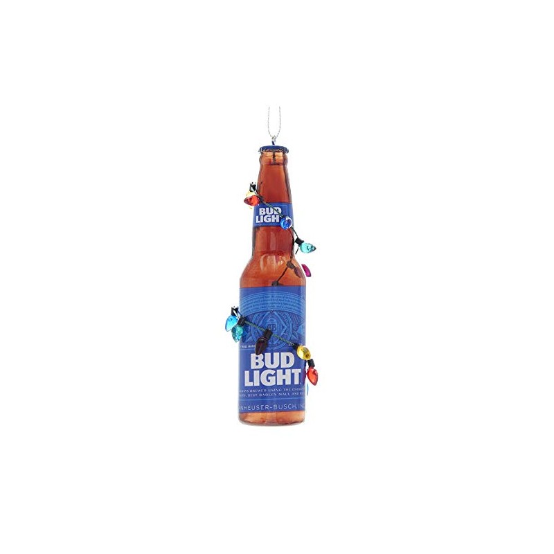 Kurt Adler Plastic Ornament for Christmas Tree, Budweiser Bud Light