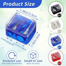 5Pcs Eye Pencil Sharpener for Women Lip Liner Pencil Eyeliner Eyebrow Sharpener Makeup Eyeliner Sharpeners for Pencils Double Cosmetic Handheld Sharpeners Multi Colors