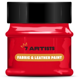 7 Artists Fabric Paint, Leather Paint, 50 ml Red, Fabric Paints Washable, Textile Paint for Clothes, Shoes, Jeans, Bags, Fabric Colours, Washable, Fabric Paints, Machine Washable