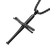 AB Max Black Chain Cross Necklace for Men Women -