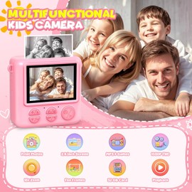 LUVTOY Sofortbildkamera Kinder, 1080P 2,4 Zoll Bildschirm KinderKamera mit 32G Karte & Druckpapier, Kinderspielzeug Geburtstag Weihnachten Geschenke für Jungen Mädchen 3-12 Jahren