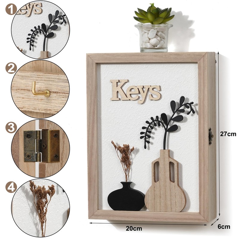AHUONEL Key Holder Wall Mount Key Holder for Wall, Rustic