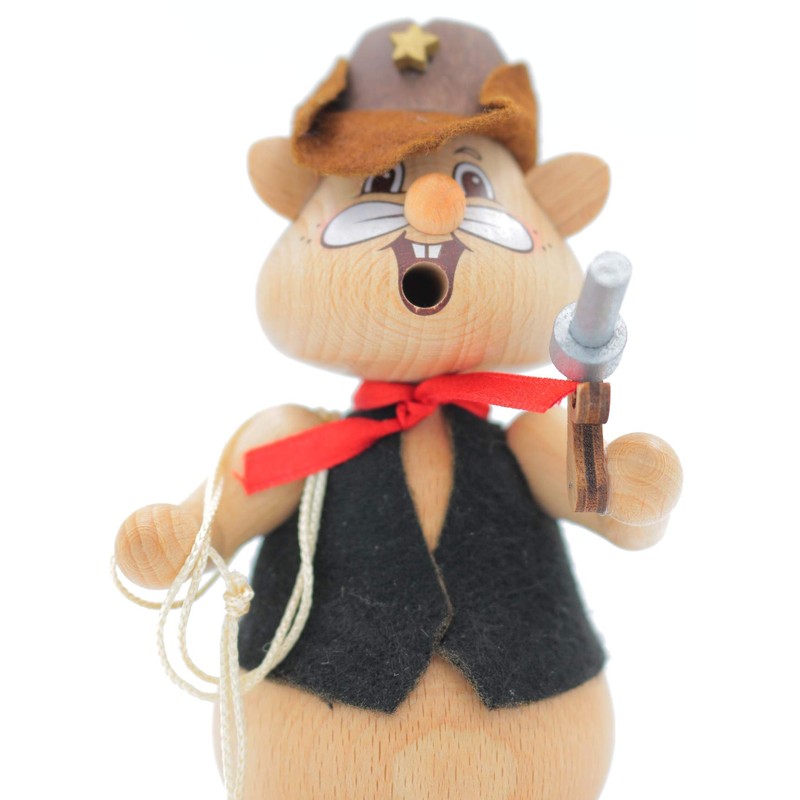 Kuhnert - Hamster Smoker Figurine Solid Wood Turned 13 cm
