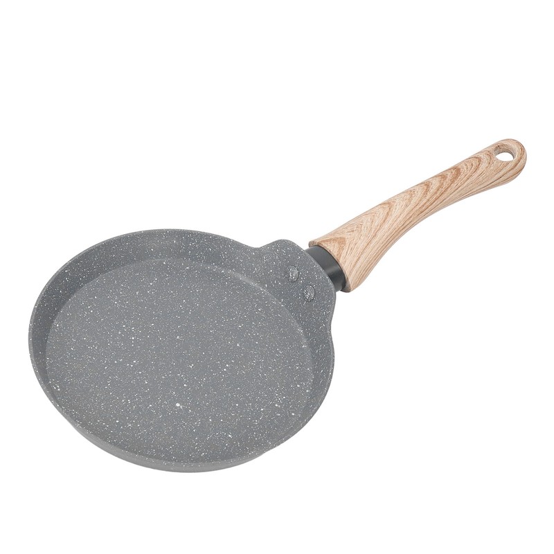 Frying Pan Wood Handle Aluminum Alloy Cooking Skillet Fast Heating