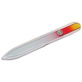 Bragec Glass Nail File 5.5 inches (140 mm), Single Sided Type (Orange Gradient #01)