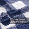 Homaxy 100% Cotton Waffle Weave Check Plaid Dish Cloths, 12
