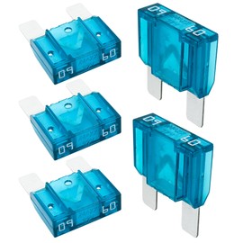 Tecside 60A Car Maxi Fuses | Pack of 5 | 29 mm Plug Fuses for Power Theft & Fuse Holder 12 V 24 V 32 V Blade Fuses for Car, Boat, Motorcycle & Motorhome | iMaXX maxiOTO F9060 Blue