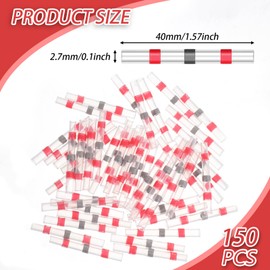 150 PCS Heat Shrink Wire Connectors, Red 22-18 AWG Solder Seal Wire Connector, Wire Connectors Kit, Butt Connectors Heat Shrink, Solder Connector with Heat Shrink for Marine Automotive Boat Wire Joint