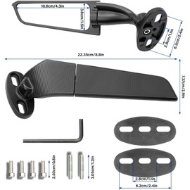 Motorcycle Mirrors, Stealth Motorcycle Wing Mirrors Compatible with Kawasaki Ninja 650 500 Ninja 400 ZX6R ZX10R ZX4RR ZX14R Suzuki GSXR 1000 600 750 Hayabusa GSX1300R