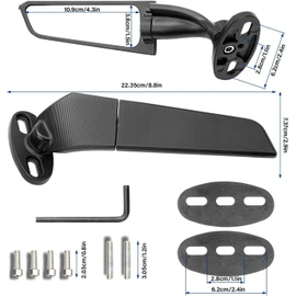 Motorcycle Mirrors, Stealth Motorcycle Wing Mirrors Compatible with Kawasaki Ninja 650 500 Ninja 400 ZX6R ZX10R ZX4RR ZX14R Suzuki GSXR 1000 600 750 Hayabusa GSX1300R