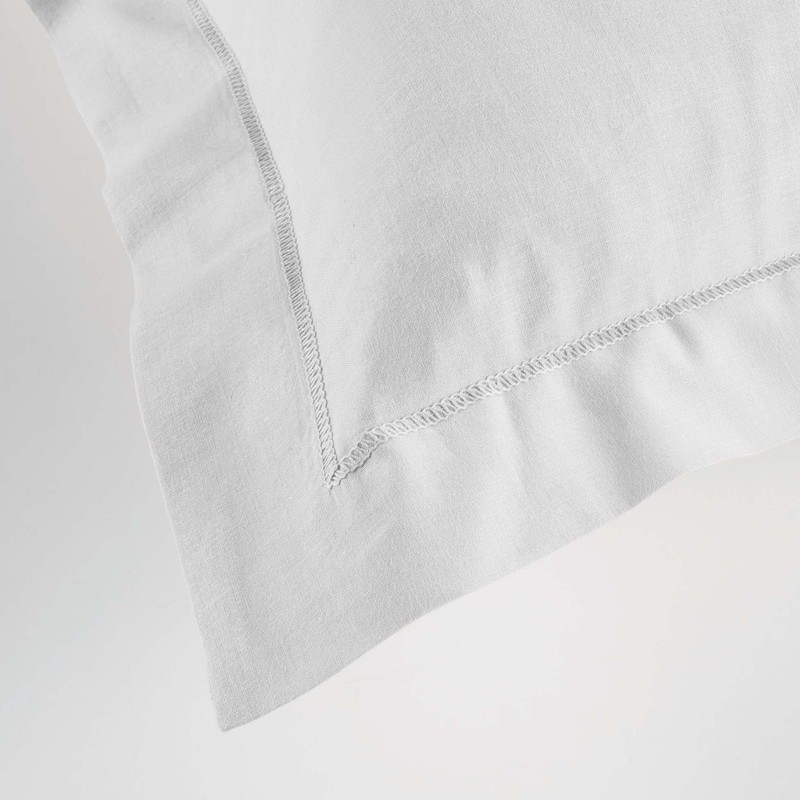 Douceur d'interieur Pillow CASE Flat Flounce 63/63 UNI Blanche +Bourdon