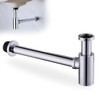 HAMOLER Chrome Round Bottle P-Trap 1 1/4 Adjustable Bathroom Basin
