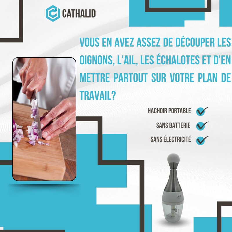 Mini Manual Chopper | CATHALID Onion Cutter, Garlic, Vegetables and