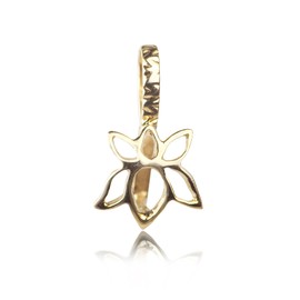 The Jewellery Store London Lotus Flower Pendant Pinch Bail 925 Sterling Silver in Gold Vermeil