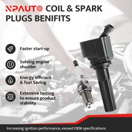 Ignition Coil Pack Spark Plugs Kit fit for 2.9L 3.7L 4.2L Chevy Colorado Trailblazer, GMC Canyon Envoy, Buick Rainier, Isuzu Ascender, Saab 9-7X, Hum-mer H3 2006 2007 2008 2009 2010 2011 2012, UF497