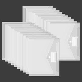 Pack of 20 A4 Document Wallets, Waterproof Document Folders, A4 Portfolio Folders with Label Pocket, Folders for Documents Organising, Office Supplies, Homework