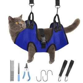 PatiencET Dog Grooming Hammock, Pet Grooming Hammock for Cats & Dogs, Dog Holder for Nail Trimming, Cat Sling for Nail Trimming with Nail Clippers/Trimmer, Nail File, Pet Comb(XS)