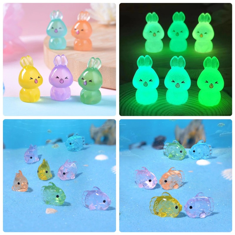 Alshurlife Luminous Mini Resin Animals 60 Pcs Dinosaur Glow in