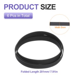 sourcing map 6 Pcs Turntable Belt, Folded Length 201mm Rubber Belts Replacement Machine Recorder Rubber Belt Record Player Fit for All Kinds of Belt-Driven Turntables, Width 5mm