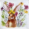 Assorted Bunny Easter Napkins - 12 Styles, 6.5 Inch -