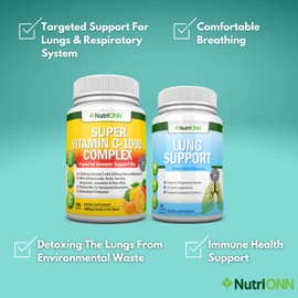 NutriONN NutriONN Super Vitamin C Complex Tablets & Lung Support Capsules Combo - Targeted Lung Health Support