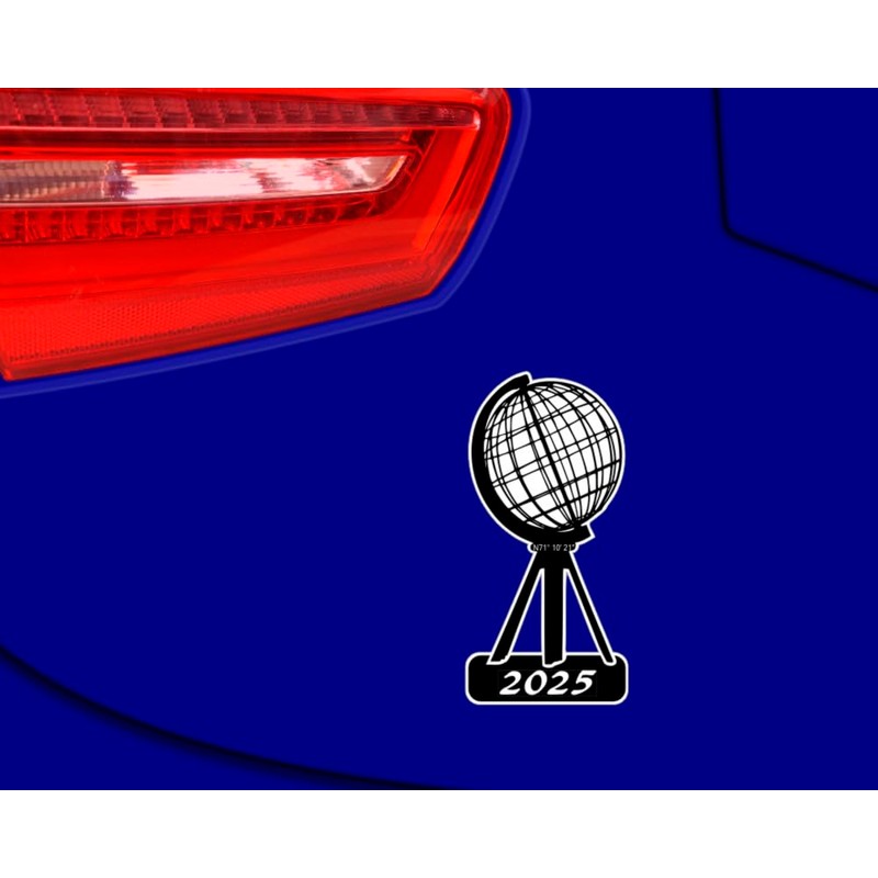 Samunshi® Nordkap Sticker Year 2025 Black 10 cm for Car,