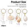 Bewudy 60 Pcs Seashell Conch Dreadlock Rings Charms, Shell Hair