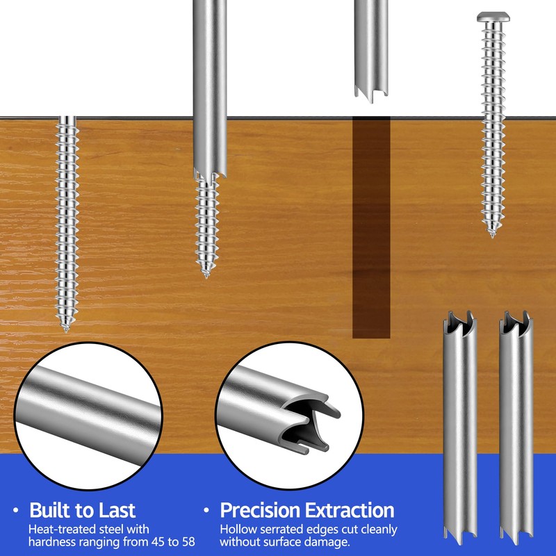 RUBII 6 Pcs Single Screw Extractor, 1/4 Inch Broken Screw