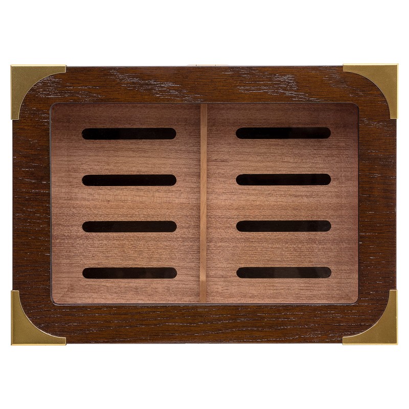 Quality Importers The Milano Elegant Cigar Humidor, Tempered Glasstop, Cedar