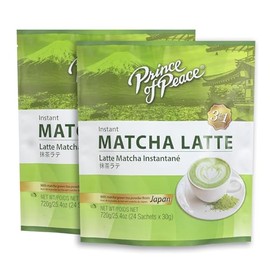 Prince of Peace 3 in 1 Matcha Latte Instant Beverage, 24 Sachets - Pack of 2 – Made with Matcha Powder from Japan - Instant Hot or Cold Beverage – Easy to Brew – Rich and Creamy Taste – Just Add Water