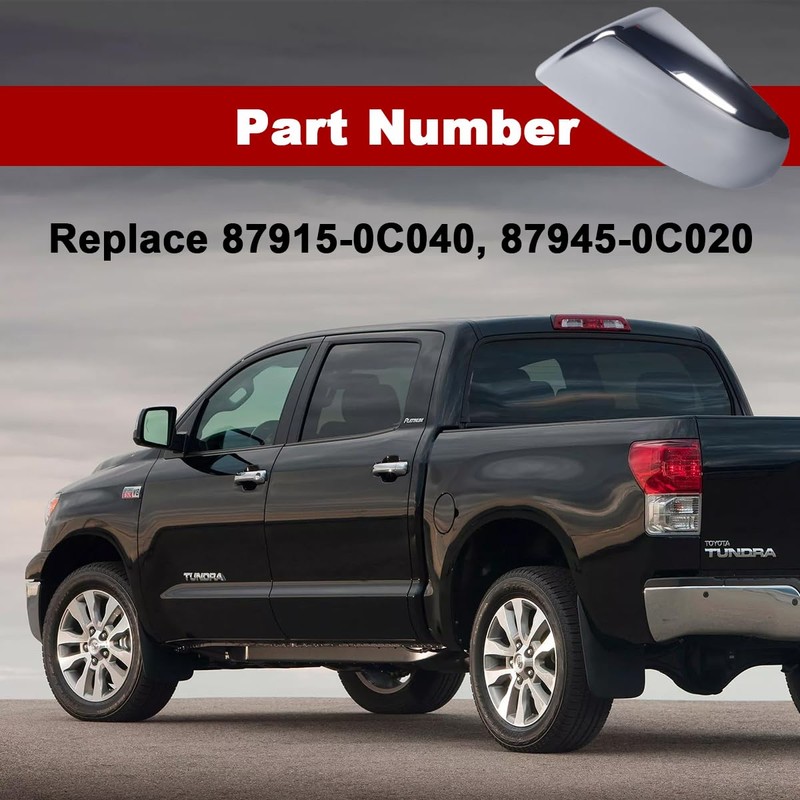 Front Half Mirror Cap Cover For Toyota Tundra Sequoia 2007-2021